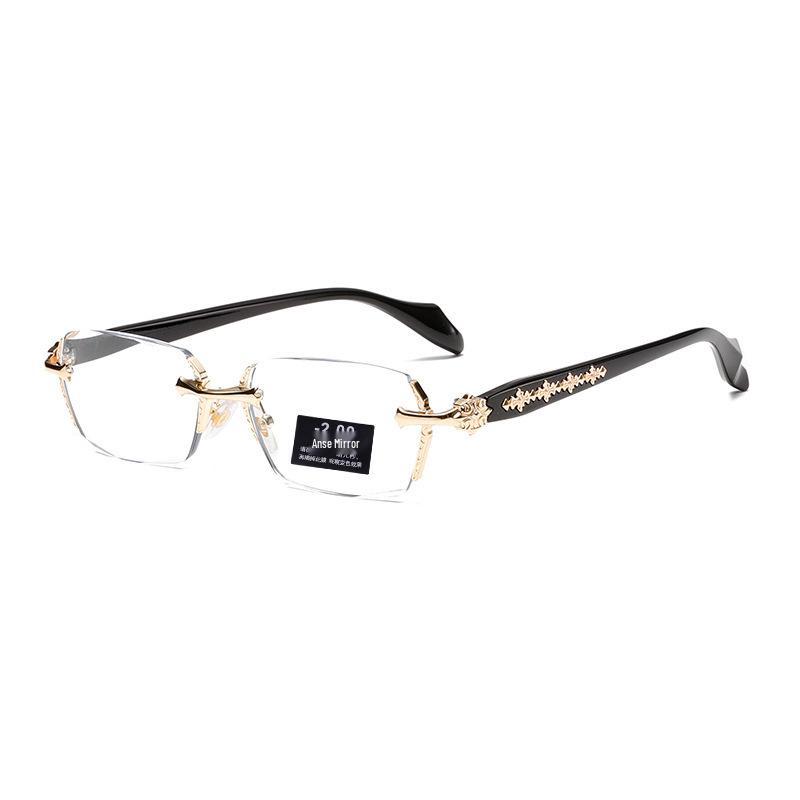 Unisex Rimless Anti-Blue Light Photochromic Glasses for Reading & Myopia
