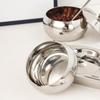 Durable 304 Stainless Steel Condiment Container Set With Lid And Spoons Spices Storage Solution For Home Use