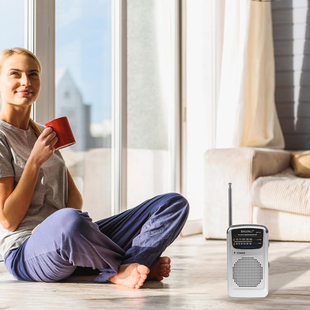 Portable Mini Radio SW/AM/FM Battery Operated Telescopic Antenna Digital Radio Receiver Built-in Speaker for Fishing Picnic