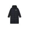Fila Letter Print Hooded Long Down Jacket Black (Unisex) Down Jackets F51U349902F BK