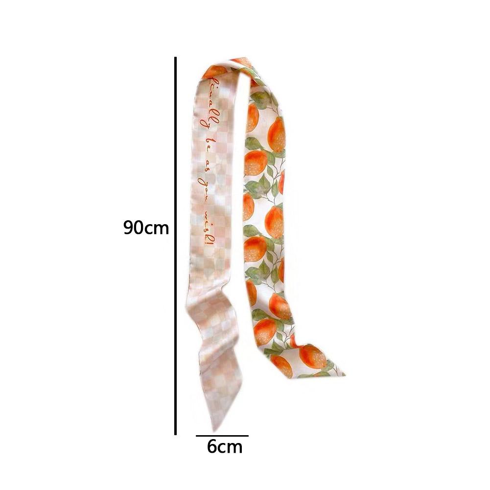 Long Hairband Skinny Neckerchief Women Hair Scarf Fashion Headband Cute Tie Scarves Silk Feel Luxury Print Bag Scarf For Ladies