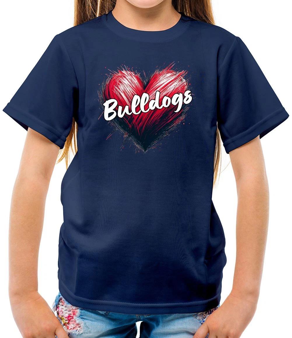Love Heart Bulldogs - Kids T-Shirt - English French American Bull Dogs Dog 100