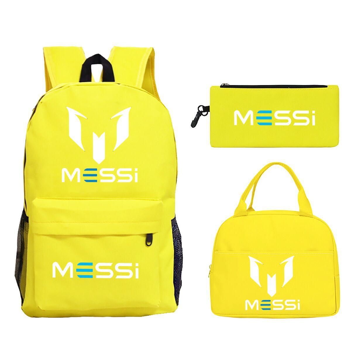 Football Star Peripheral Printing Youth Student Schoolbag Meal Bag Pencil Bag Combination Three-Piece Set no specification