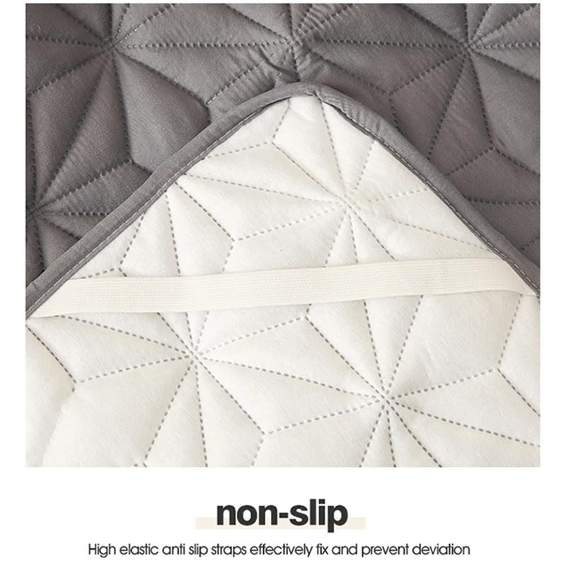 Waterproof Mattress Protector Breathable Noiseless Mattress Pad with 4 Elastic Corner Straps Bed Cover Quilted Bed Linen