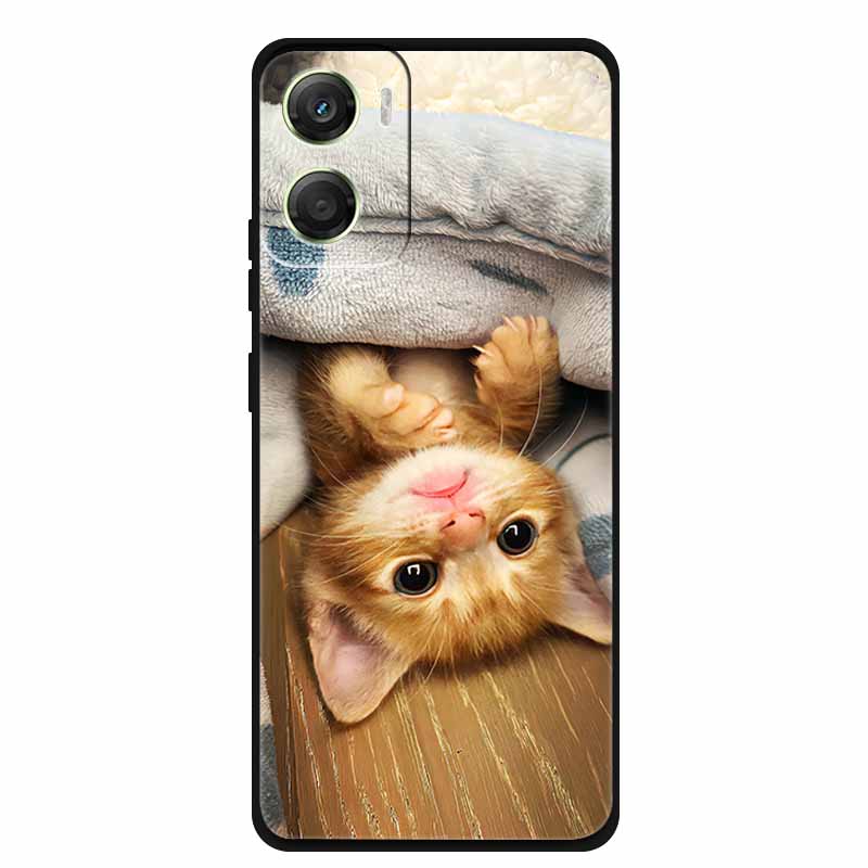 Flowers Case For Motorola Moto G06 G 06 4G Soft Silicone Phone Cover Funda Black TPU Protective Bumper Back Fashion Coque Shell