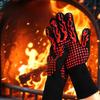 BBQ Gloves Fireproof Heat Resistant Cut Resistant Mitts Non Slip Silicone Oven Gloves Kitchen Gloves for Barbecue Cooking Baking