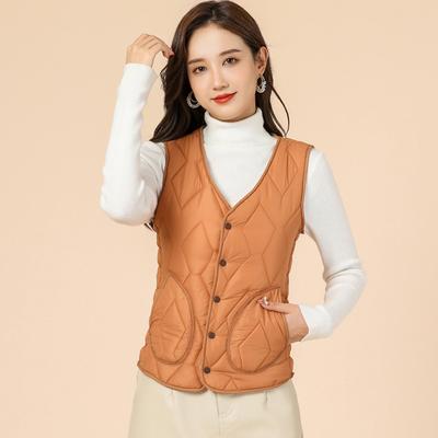 Women's Padded and Thickened Comfortable Home Warm Winter Short Section Pockets Slim Patch Pockets Vest Girlfriends' Wear Fashionable and Warm