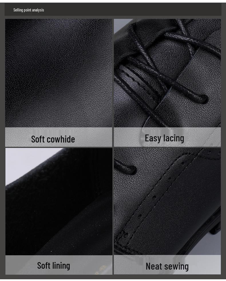 Men's Plus Size Genuine Leather Breathable Casual Shoes - Lace-up Driving Loafers with Soft Sole