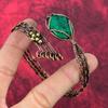 Faceted Zambian Emerald Cuff Bracelet Copper Wire Wrapped Handmade Bangle Genuine Gemstone Jewelry Adjustable Bangle Copper Jewelry For Gift
