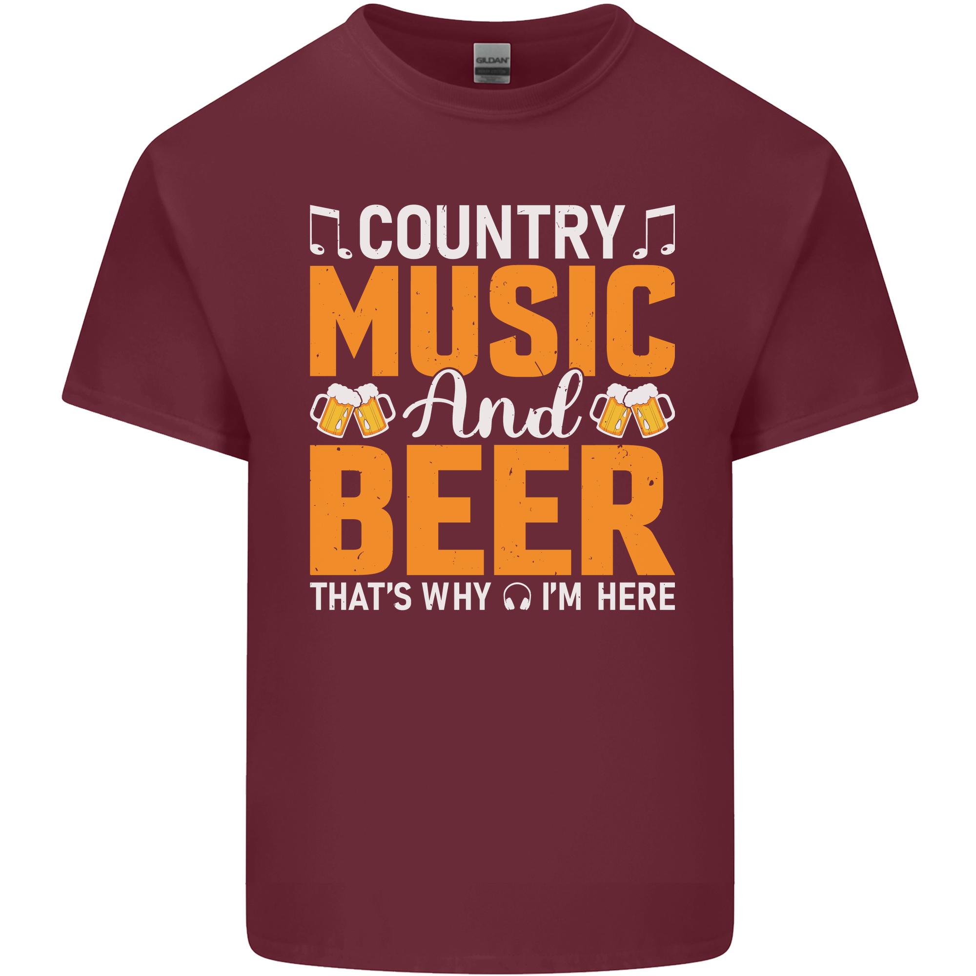 Country Music and Beer Thats Why Im Here Unisexs Light Cotton TShirt S