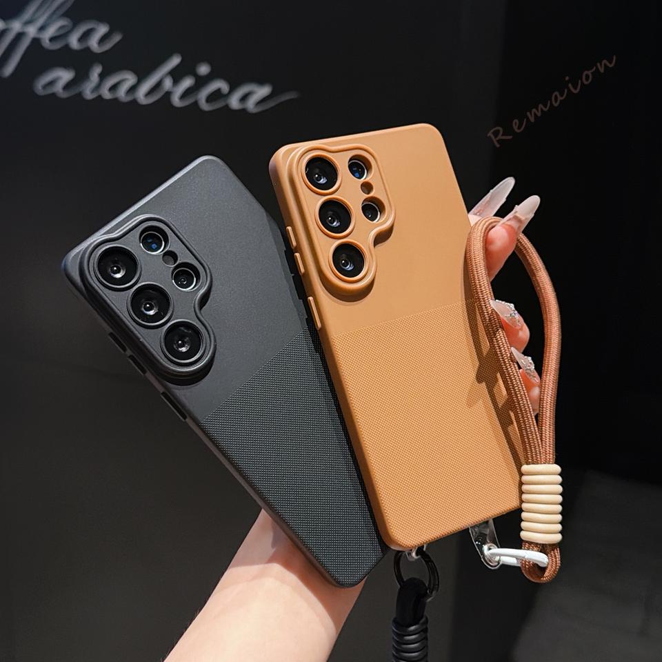 Strap Dot Phone Case for Samsung Galaxy S26 S23 S24 S25 FE Ultra Plus A57 A17 A16 A56 A36 A55 A53 Shockproof Protector Cover