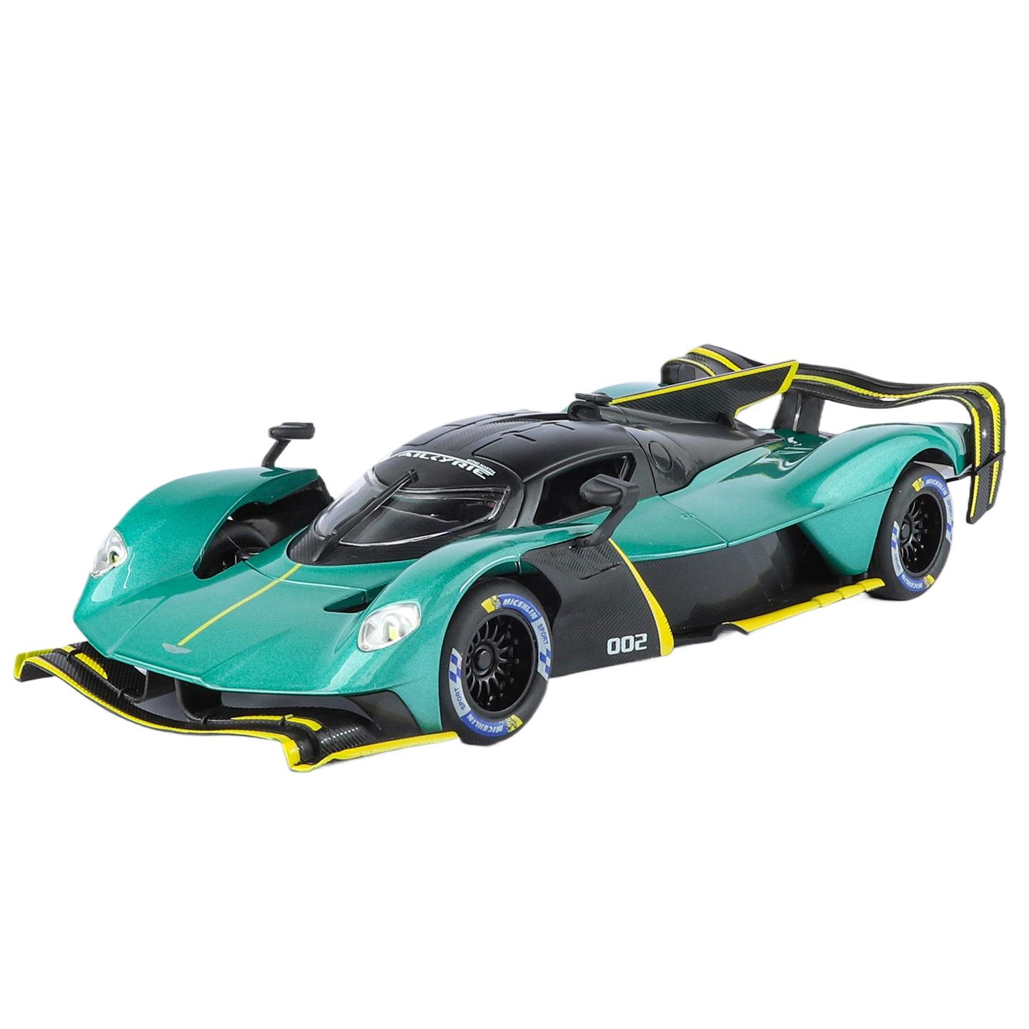 

1/24 Martin Valkyrie Model Toy Cars Alloy Diecast Sound Light Doors Opened Pull Back Shock Absorption Toy Vehicles Kids Gifts зелёный