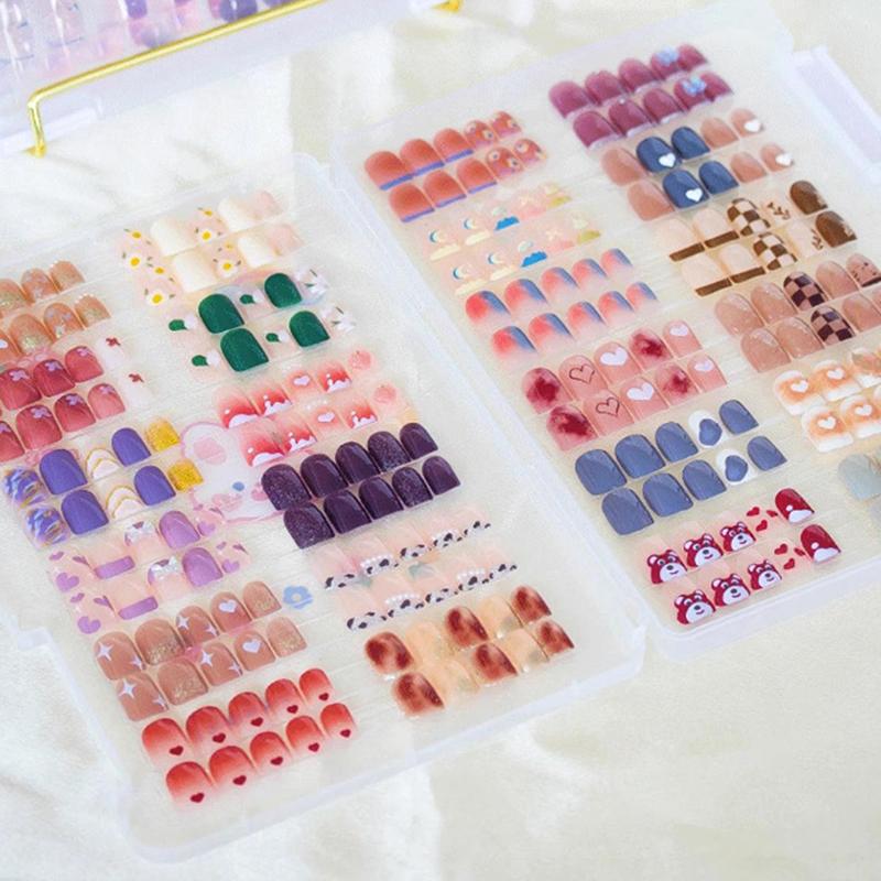 1Pc False Display Board Nail Tools Fake Nail Storage Box Display Book Nail Art Showing Shelf Gel Polish Manicure Collector Box