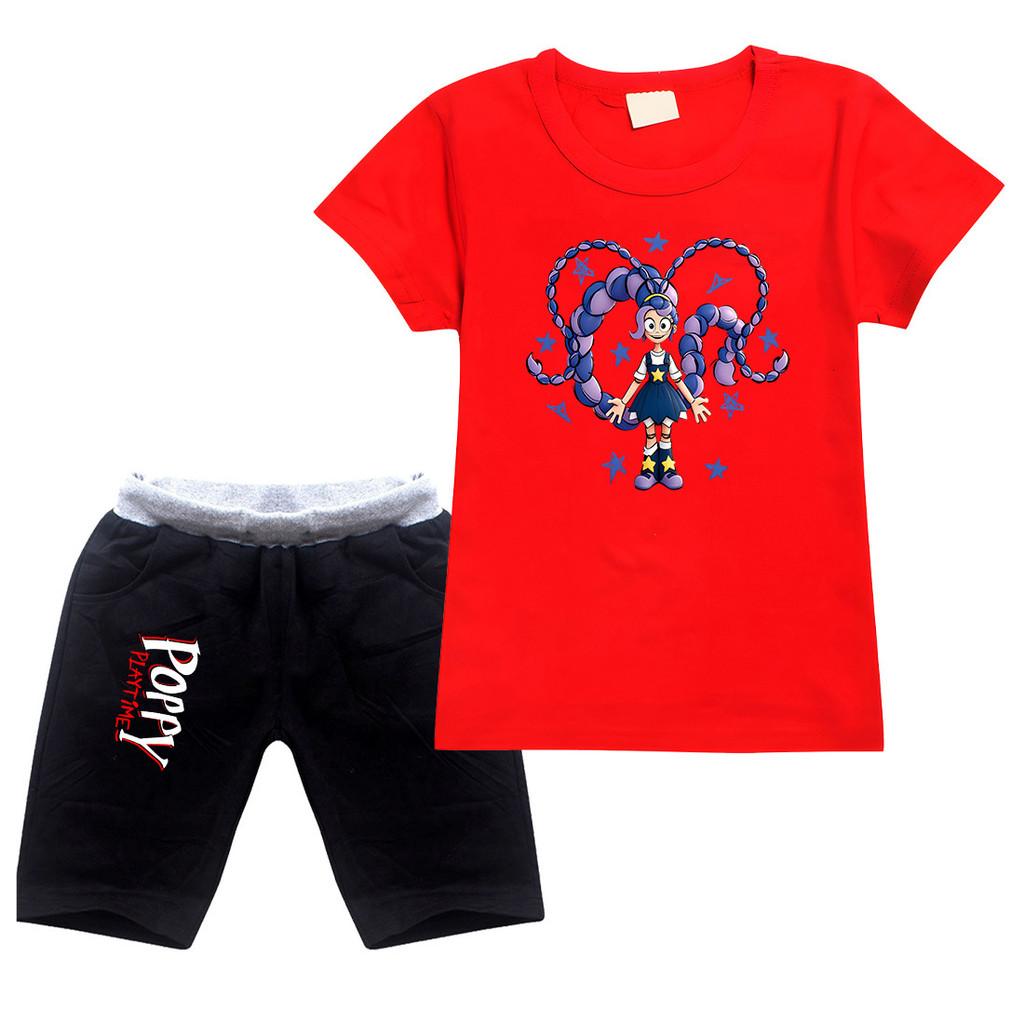 4140  Kids Girls Lily Lovebraids Printed Round Neck Short Sleeves Top Shorts Tracksuit Sets