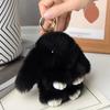 Fluffy Rabbit Keychain 15Cm, Plush Faux Fur Pompon Bunny Bag Charm, Cute Girl Present Accessories For Purse Backpack