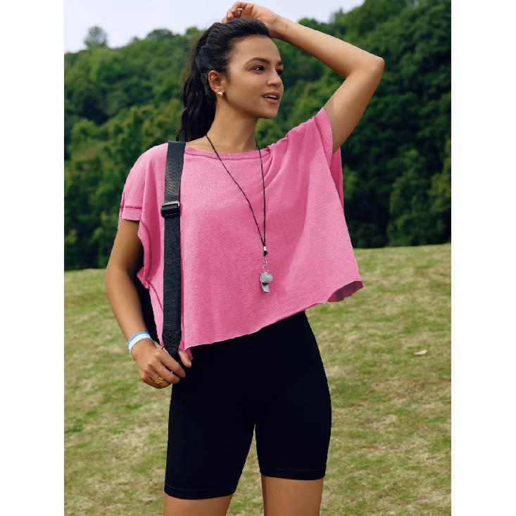 Summer Daily Short Sleeved New Women'S Beautiful Back Sports Yoga T-Shirt Loose Casual Breathable Short Top