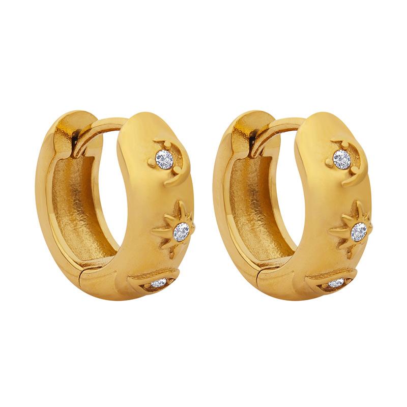 

French Vintage Earrings, Niche Design, Cold Temperament, Titanium Steel Gold-plated, Zircon Earrings, Jewelry, Women, 2026
