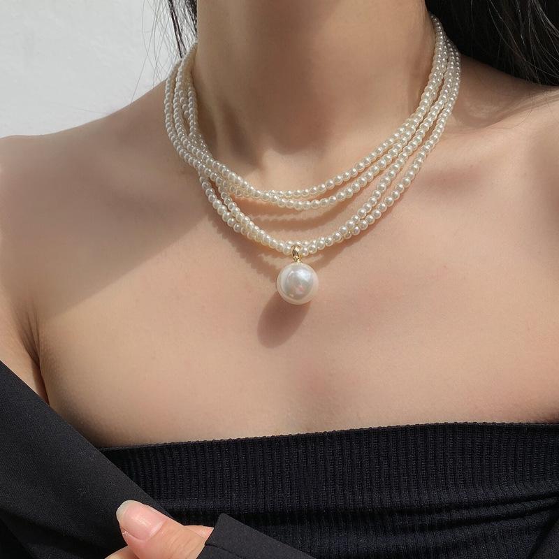 French Retro Temperament Baroque Pearl Necklace Women's Elegant Versatile Collarbone Chain Light Luxury Necklace