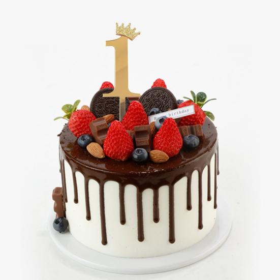 10 ks Zlaté lesklé číslo na dortové zdobení 0-9 Zlaté párátka s korunkou DIY zdobení cupcaků pro narozeninovou oslavu Svatbu Výročí