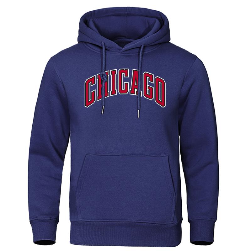Chicago Basketball Uniform Straße Gedruckt Hoodie Männer Persönlichkeit Lose Kleidung Tasche Pullover Mit Kapuze Weiche Bequeme Hoody