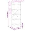 Bookshelf Black Oak Effect 56 X 32 X 174 Cm Engineered Wood