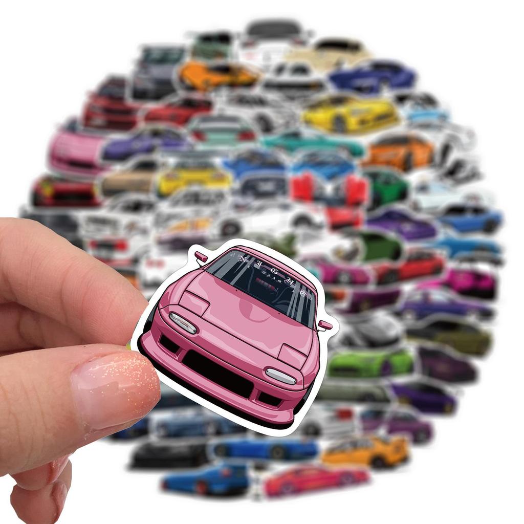 100Pcs Car Stickers Sports Car Racing Stickers Vinyl Waterproof Stickers, Party Favors for Water Bottles