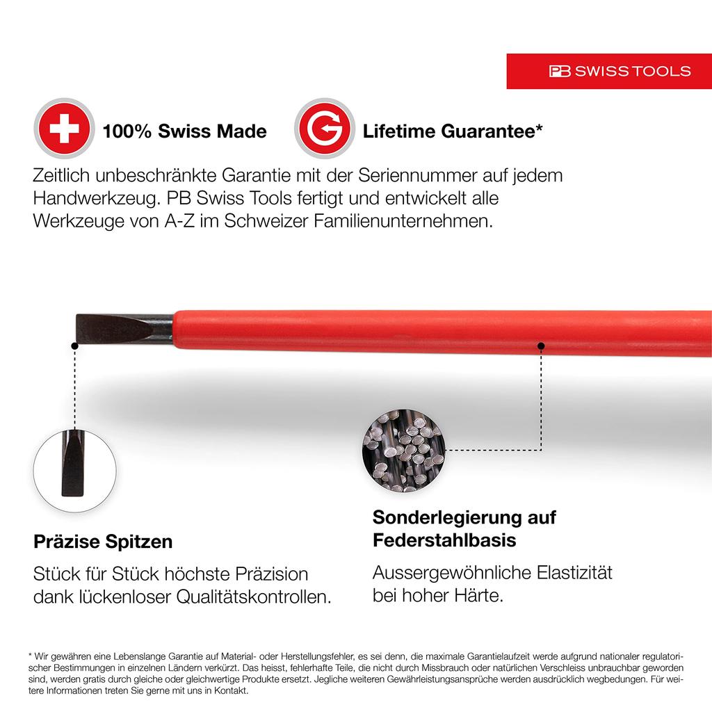 PB Swiss Tools SwissGrip Classic Insulated Screwdriver Set and in Paper 3-Piece (Slotted Phillips) Box, 5550.CBB