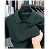 Men S Short Sleeve Turn Down Collar Knit Sweater Thin Casual Top