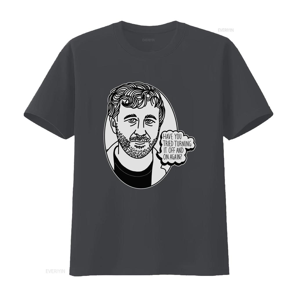 Cult Relevant IT Crowd T Shirt Roy Have You Tried Turning Off and On Again vintage Washed streetwear designer clothes Versatile