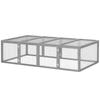 Wooden Rabbit Hutch Cage 6ft with Wire Mesh, Openable Roof, Play Space for Outdoor, Grey