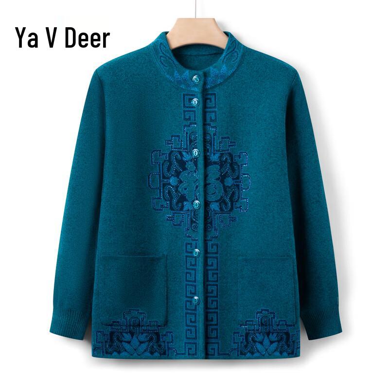 

Yalu 2025 Festive Lucky Character Cardigan Sweater for Middle-Aged Women 5XL