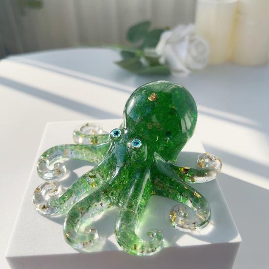 Falsk Krystall Epoksy Blekksprut Ornament Helbredende Naturstein Epoksy Blekksprut