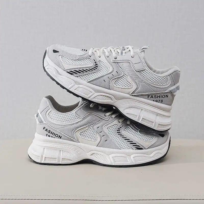 Fashion Round Foot Slip-resistant Women Sneakers 46 Loafers Shoose Ladies Shoes Brand Sports Team Wide Foot Basket Out Retro Scarp