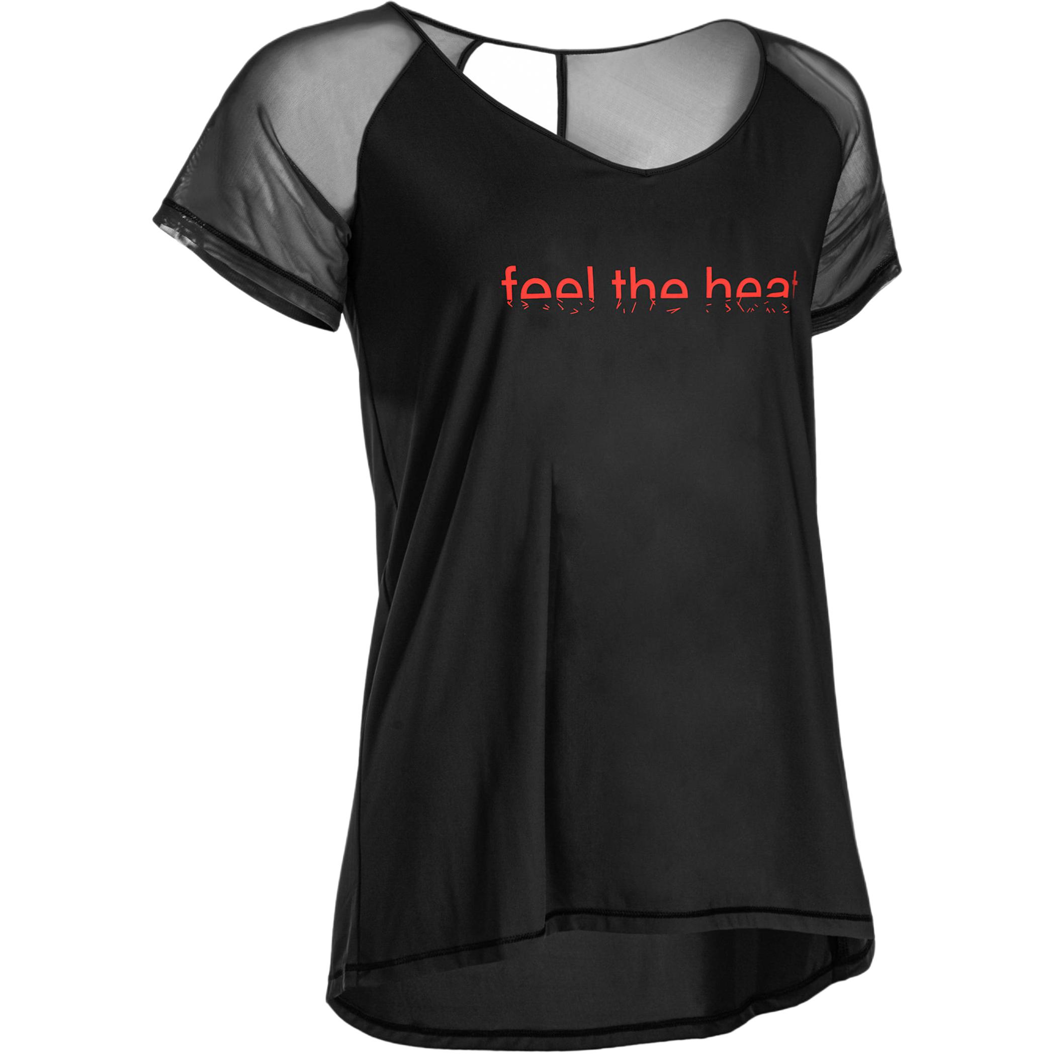 

DECATHLON Дышащая Комфортная Футболка с Надписью Быстросохнущая Рукав Реглан Женская Черная S чёрный