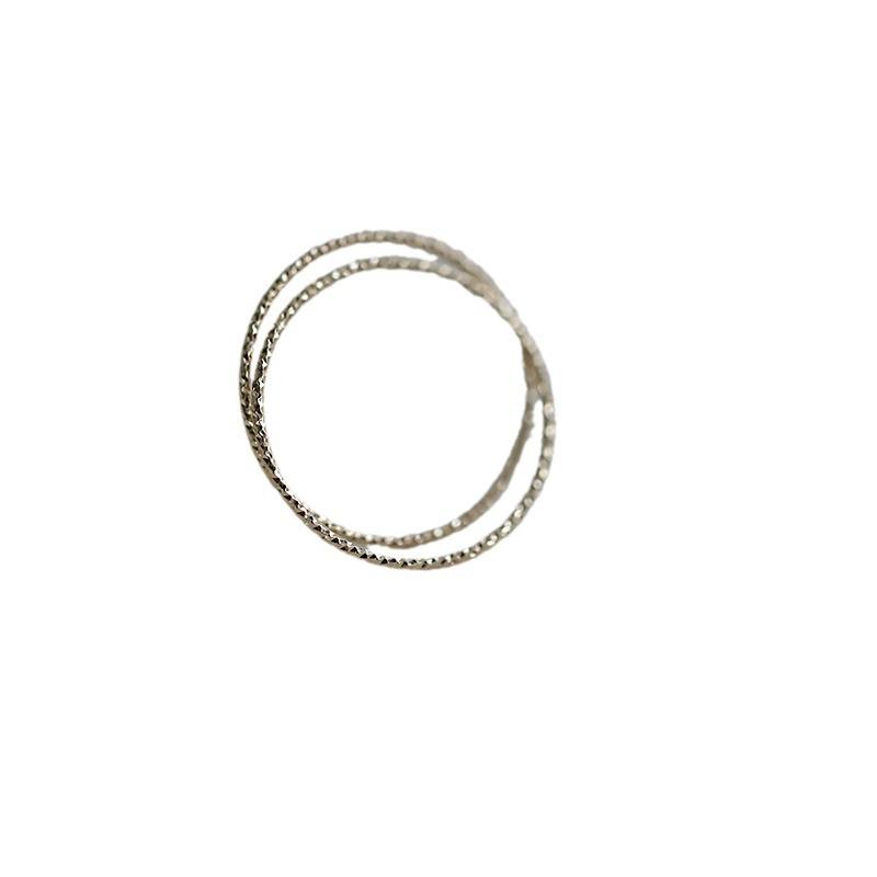 Minimalistický tenký prsten 925 Sterling Silver Pozlacený 14K Zlatem pro Ženy Korejský Módní Stackable Prsten