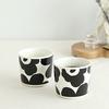 Marimekko Latte Unikko Coffee Black and 70637 190 Mugs, Pair, Cups, White, [Used]
