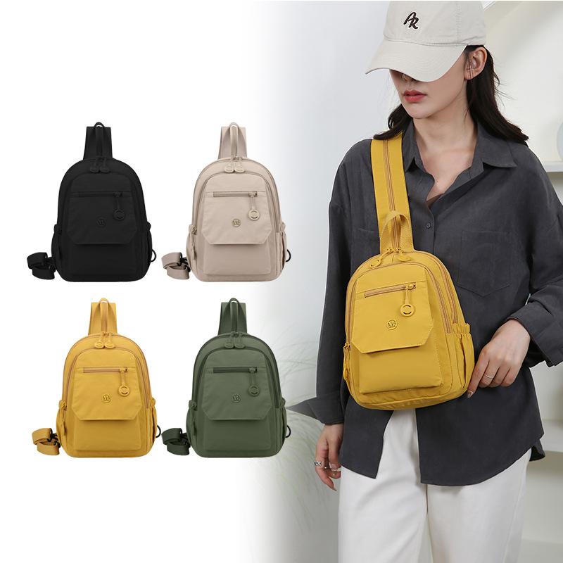 Schoolbag Fashionable Multifunctional Backpack for Women, Spring/Summer New Lightweight Commuter Backpack, Versatile Multi-Pocket Crossbody Small