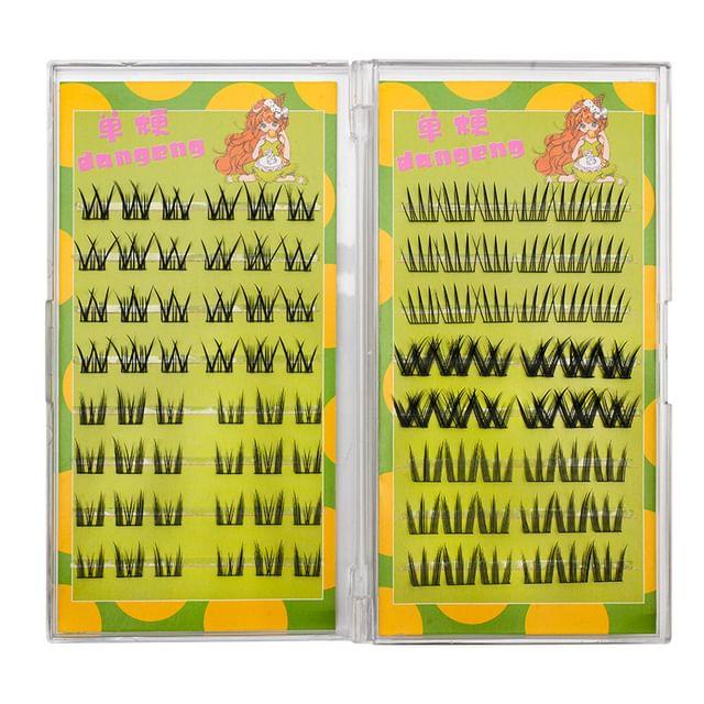 Lactacia - Natural Wispy Cluster Glue-Free False Eyelashes 16 Rows - Black - One Size