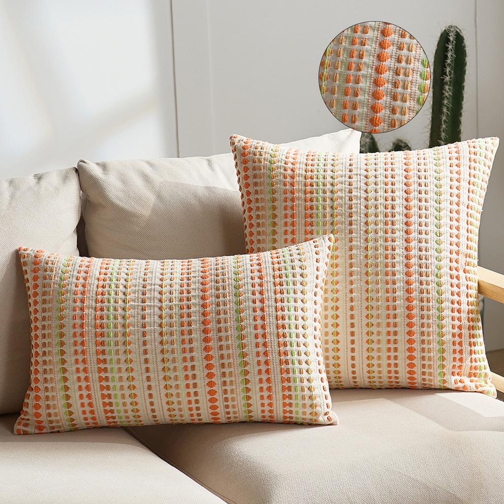 Nordic modern simple yarn-dyed dot pillow cover light luxury home soft decoration model room living room sofa pillowcase