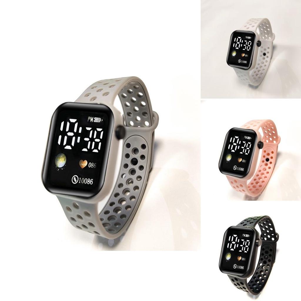C1-3 Waterproof Student Sports Watch With Fashionable Rainbow Font Display