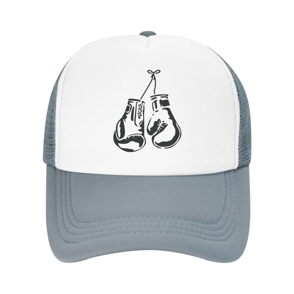 Boxing Gloves for Boxing Lover  Mesh Trucker Hat Casual Boxer Unisex Breathable Mesh-back Sun Caps Adjustbale For Casual Wear