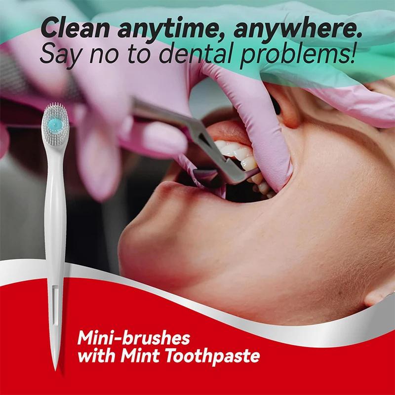 20 stk Bærbare Reisetannbørster Mini Eksploderende Perletannbørste Engangs Voksen Rengjøringstannbørste Munnpleie