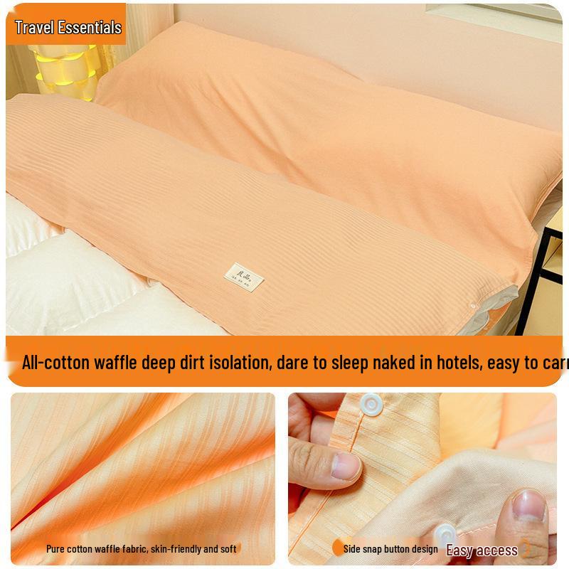 Cestovní spací pytel a povlak na přikrývku z čisté bavlny - Přenosný, Ochrana proti nečistotám, 3dílný pro služební cesty