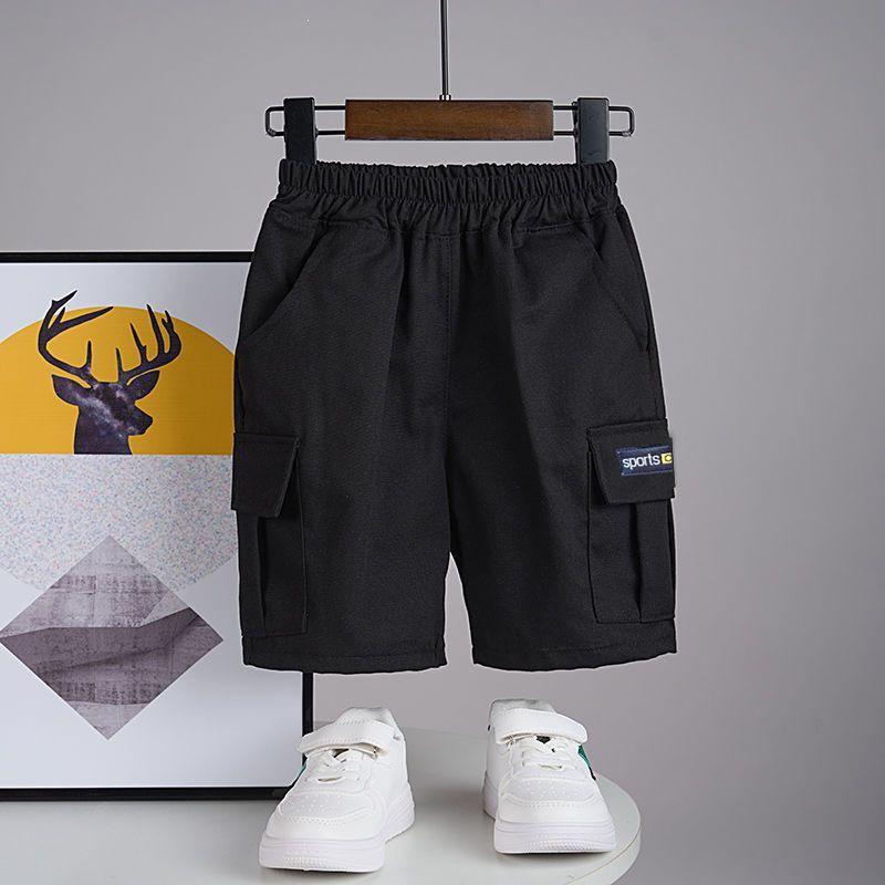 Boys' Cotton Summer Shorts with 3D Pockets - Casual Loose Fit for Kids