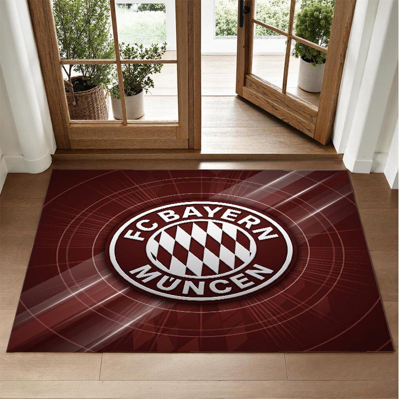 Bayern Munich Design Crystal Velvet Rug Soft Decorative Mat for Bedroom Entrance