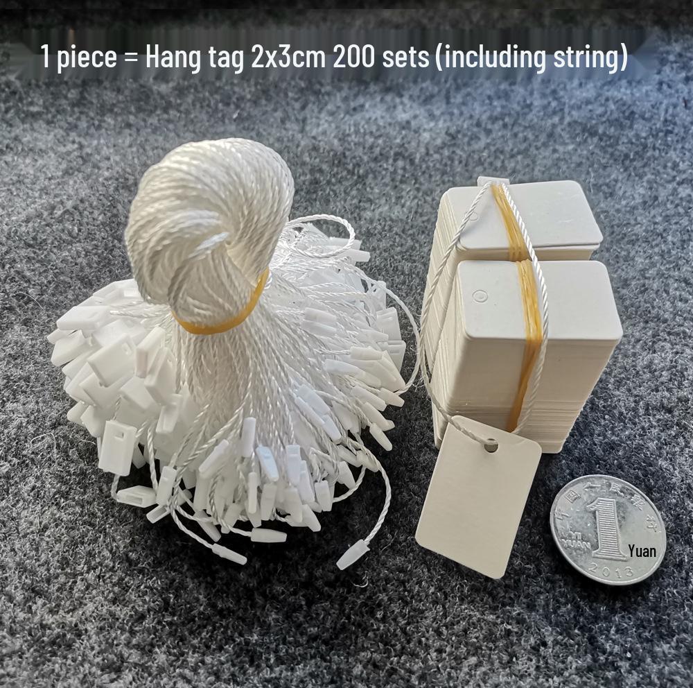 In Stock 300g White Card Paper Hang Tag for Jewelry with Hanging Rope