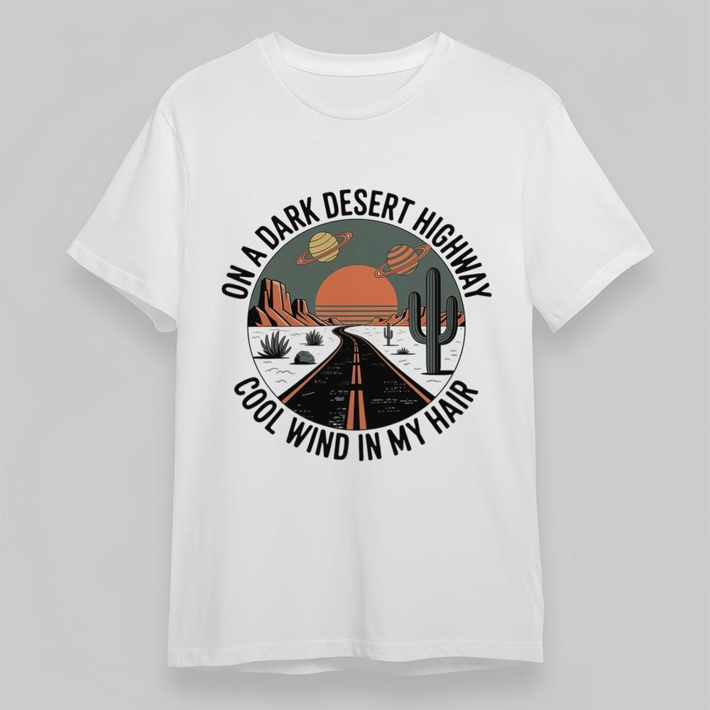 

Women s Oversize All Season Classic T Shirt Desert Road Starry Night Sky Art Tee S