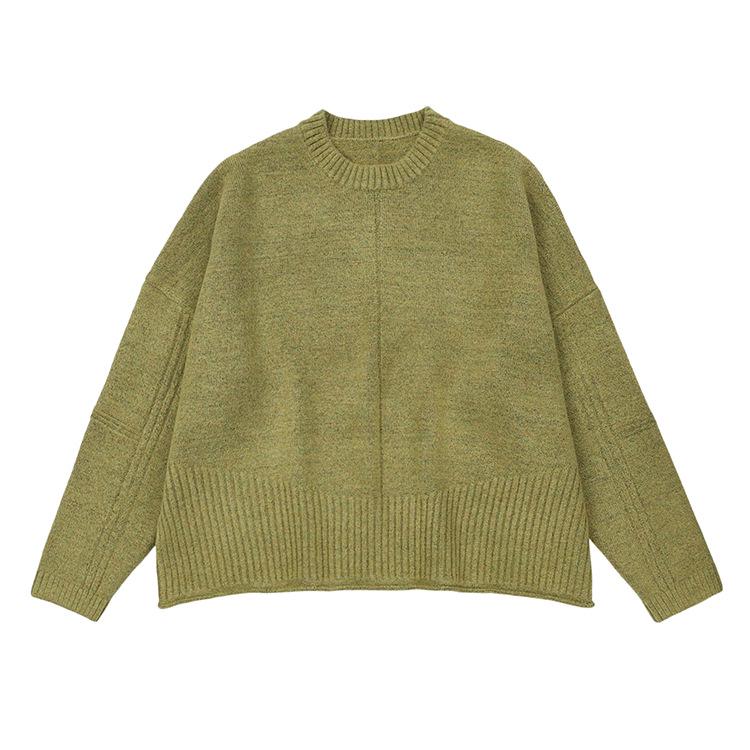 #OVDY Autumn/Winter Soft Minimalist Round Neck Rolled Edge Sweater
