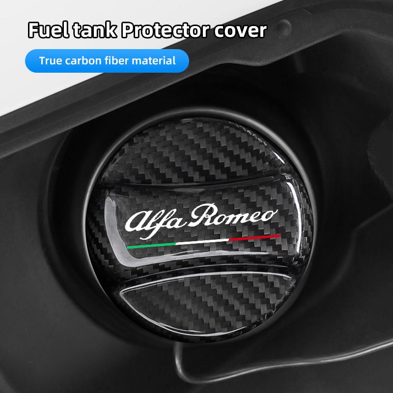 Car Carbon Fibrer Fuel Tank Cap Protection Cover Sticker Interior Accessorie For Alfa Romeo 4C 159 166 Giulia Giulietta 156 GT