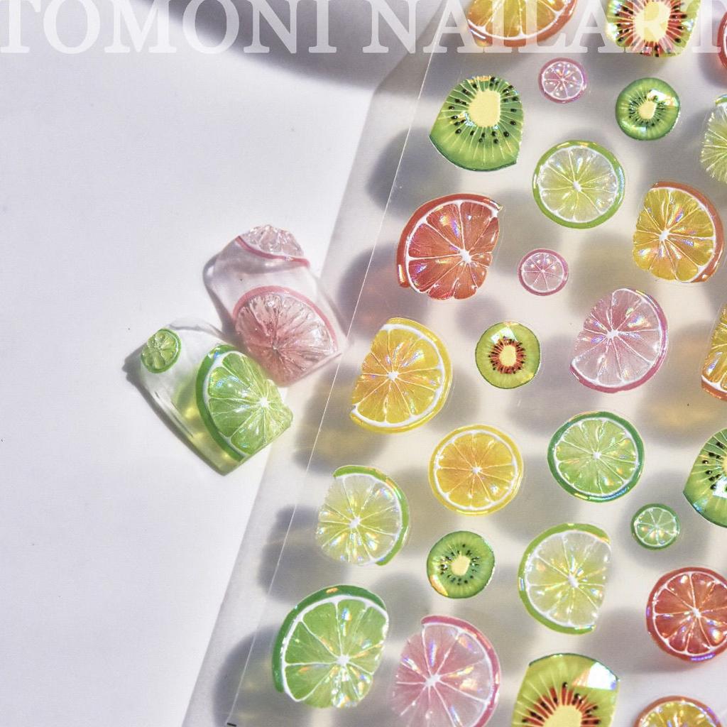 Summer Ice Clear Fruit Scrapbooking Stickers Fresh Candy Color Grapefruit Strawberry Waterproof Self Adhesive for DIY Journaling